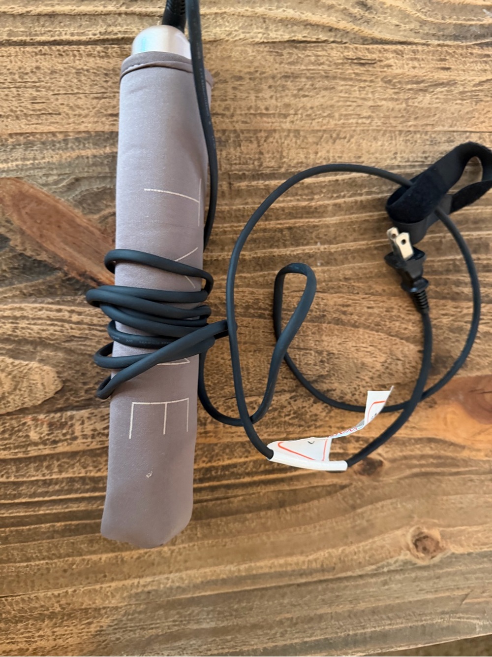 Gray Curling Iron with Protective Sleeve